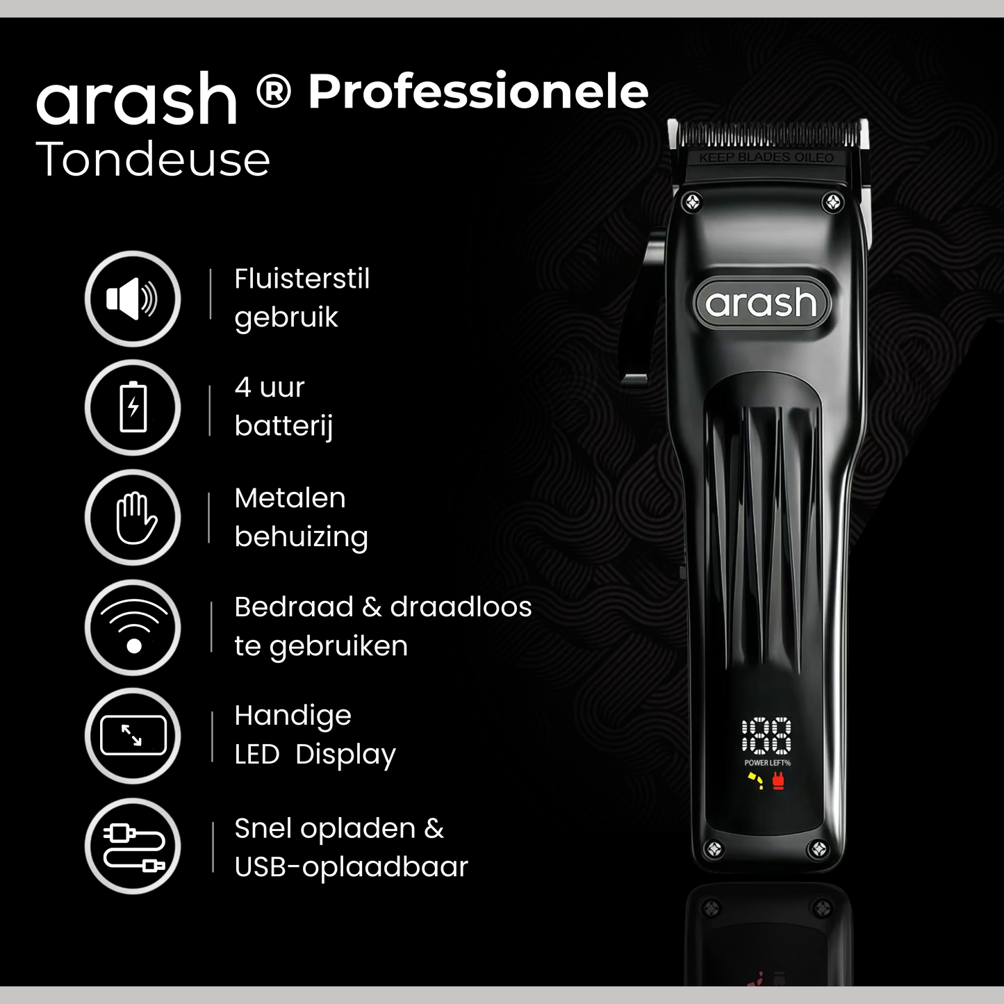 arash® Professionele Tondeuse Pro Set