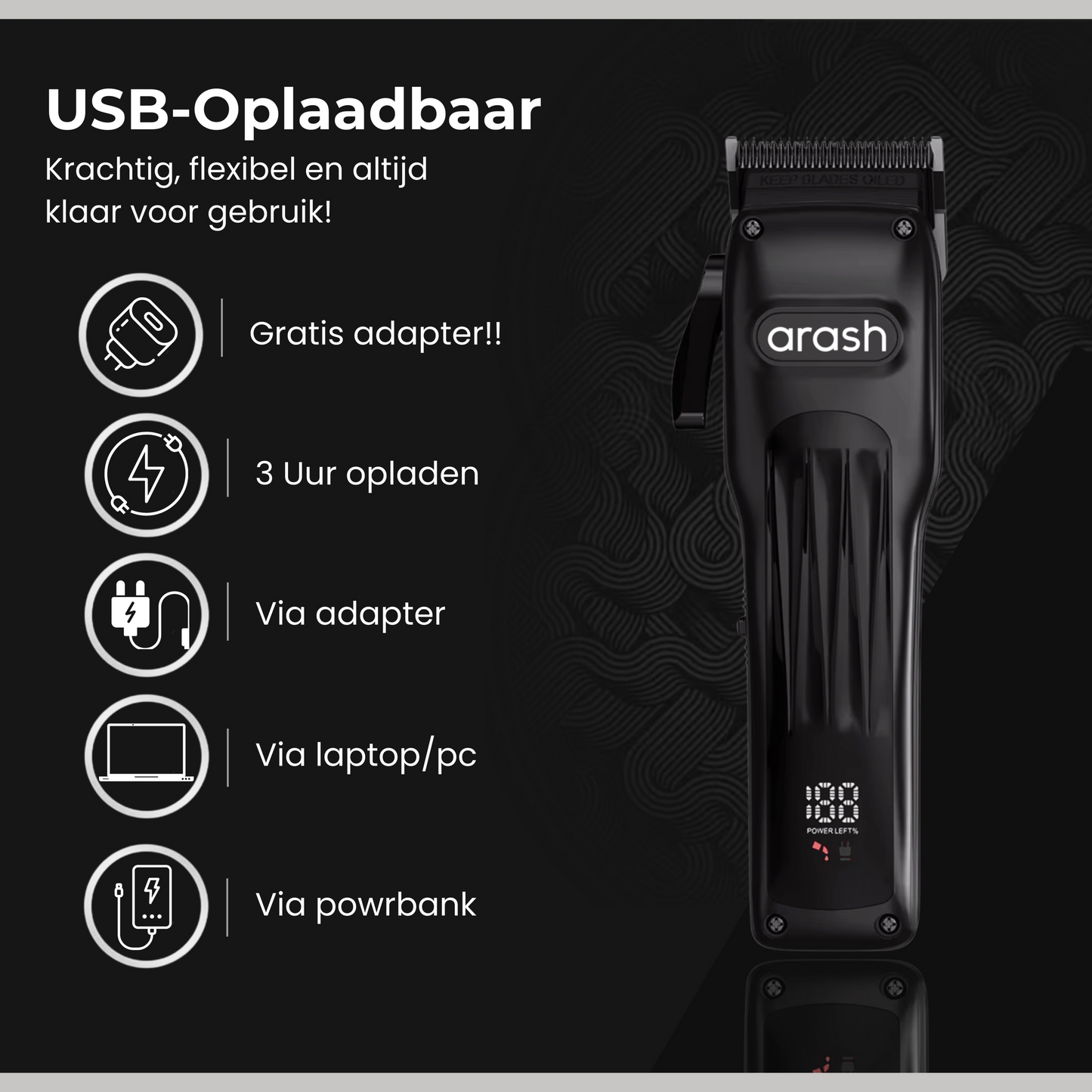 arash® Professionele Draadloze Tondeuse