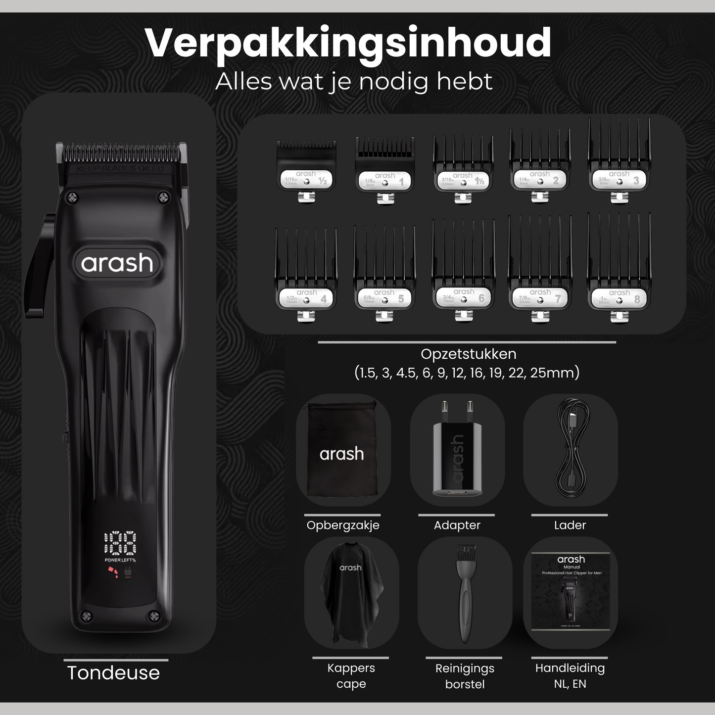 arash® Professionele Draadloze Tondeuse