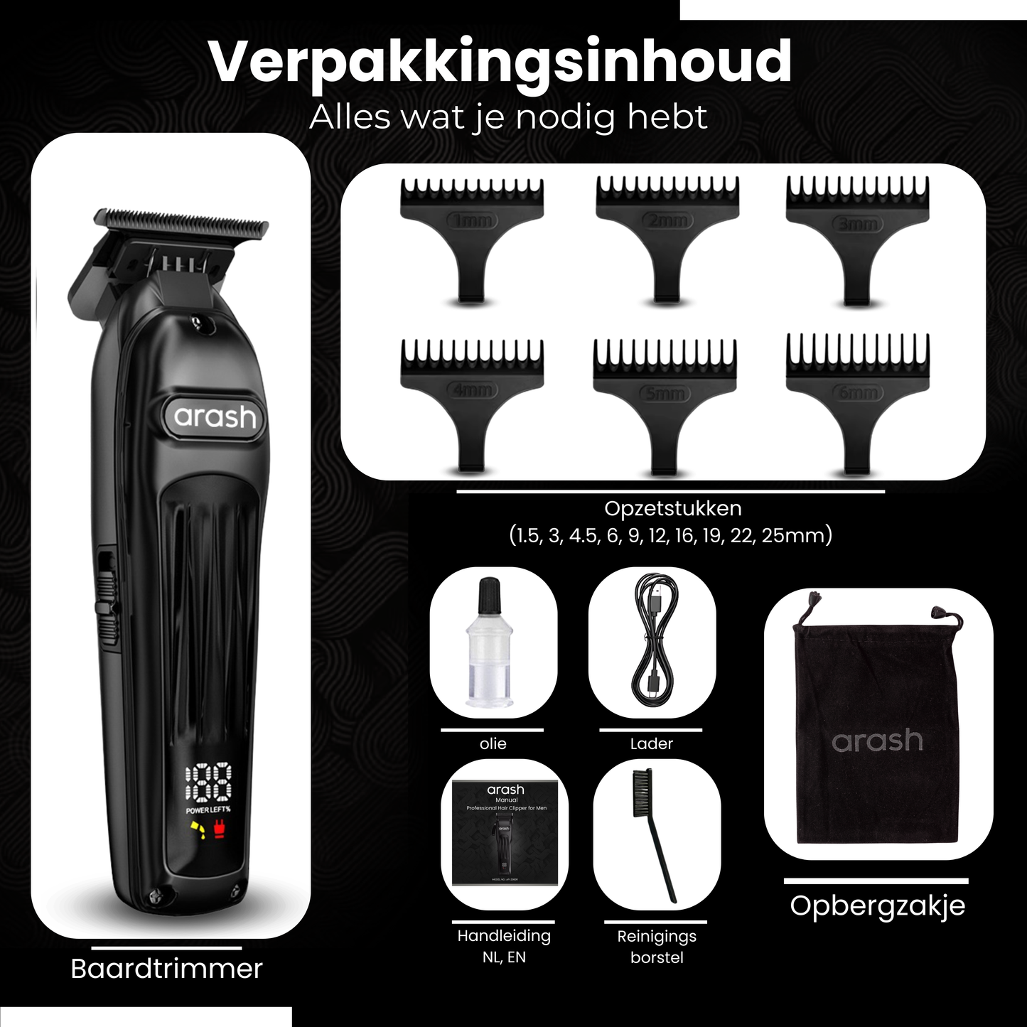 arash® Baardtrimmer Mannen Pro