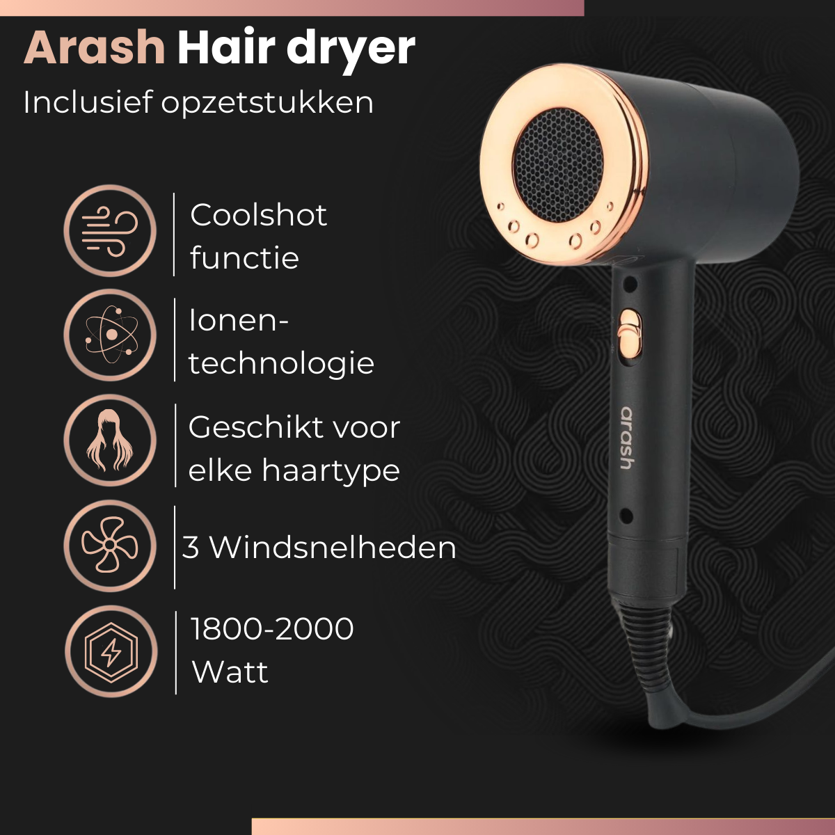 Arash föhn met diffuser