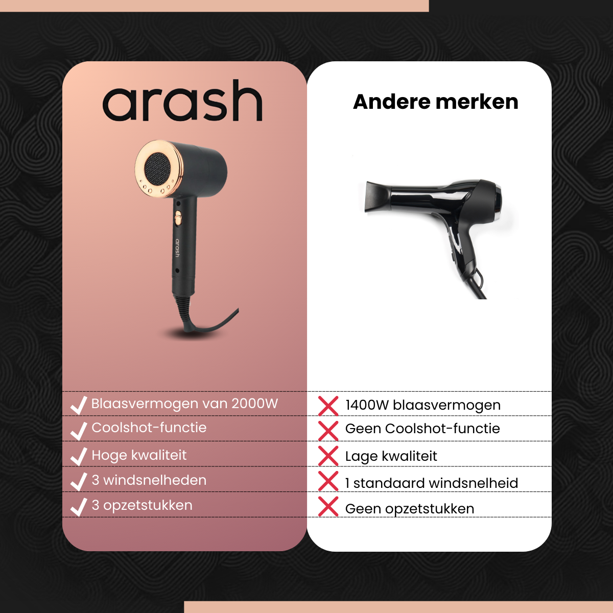 Arash föhn met diffuser